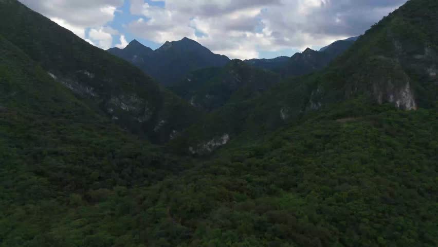 Mountain range in northeastern Mexico with a high relief and a large difference in mountain sizes called the Sierra Madre Oriental 4k 60fps