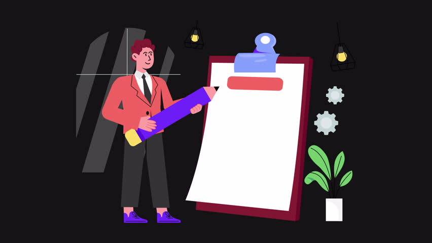 Business Task 2D Motion Graphics Animation Alpha channel