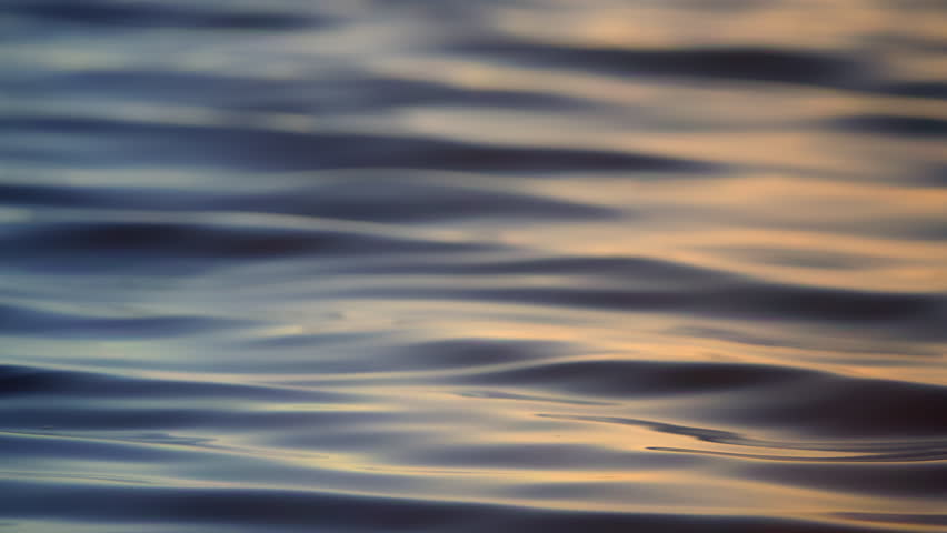Morning waves on the river at sunrise. High quality 4k footage