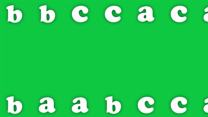 English alphabet border frame effect on green screen background motion graphics. 