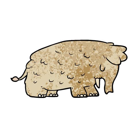 cartoon mammoth simple looping animation