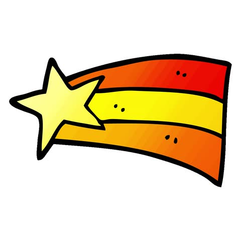 vector gradient illustration cartoon shooting star simple looping animation