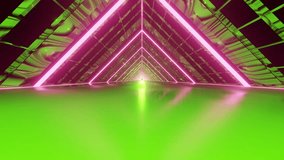 Pink and green neon lights and mirrored floor with starts VJ loop background animation - Powered by Shutterstock - Get 15% off with code: PIKWIZARD15