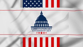 National Constitution and citizenship day with US flag , text animation - Powered by Shutterstock - Get 15% off with code: PIKWIZARD15