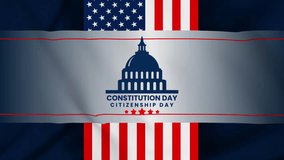 National Constitution and citizenship day with US flag , text animation - Powered by Shutterstock - Get 15% off with code: PIKWIZARD15
