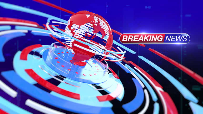 News Broadcast Background. Digital Globe Breaking News Broadcast Backdrop. Seamless Loop