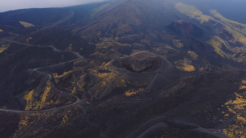 Majestic aerial view of Mount Etna