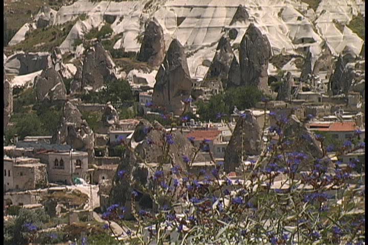 Closeup view of Cappadocian Landscape, Cappadocia, Turkey