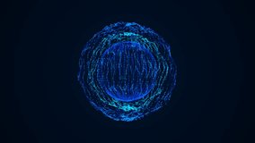 Geometric neon sphere with blue glowing core rotating animation lines dots triangles chaotic mesh intro for advertising presentations business technology sci fi games and videos. 4k - Powered by Shutterstock - Get 15% off with code: PIKWIZARD15