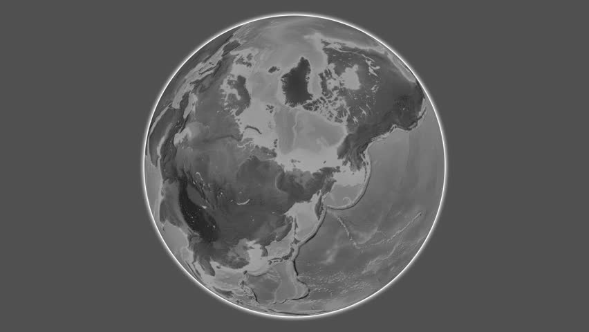 Bolshoy Lyakhovsky Island. Presentation of the location on a bilevel elevation map using centered two-step frame extraction in the East Siberian Sea - Russia