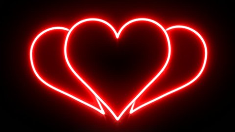 Glowing Neon Breaking Heart Vídeo Stock