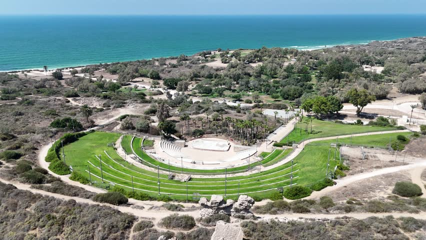 Drone footage of a national park in Ashkelon, Israel