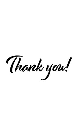 Animated handwritten text Thank you! available on white and black backgrounds. Perfect for greetings, appreciation messages, video outros, social media content, business promos, and creative project