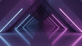 Futuristic Neon Corridor with Triangular Architecture looping animation. 3D Illustration - Powered by Shutterstock - Get 15% off with code: PIKWIZARD15