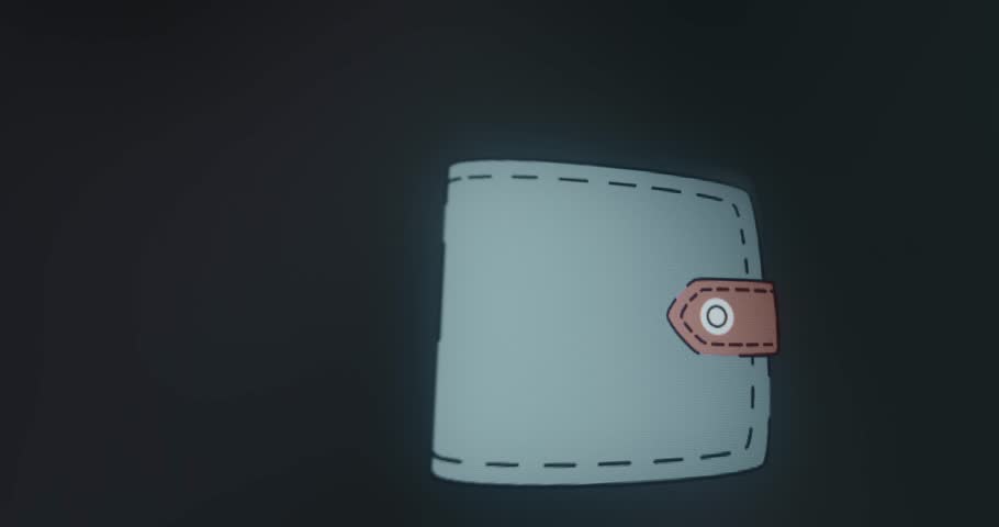 Wallet containing coins and credit card