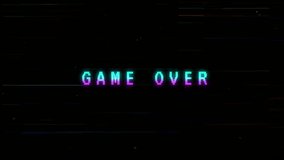 Retro Glitch Game Over text .Neon Pixel Text Effect on black background. - Powered by Shutterstock - Get 15% off with code: PIKWIZARD15