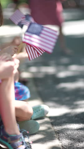 American flags on the fourth of july