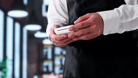 Contactless Payment At Coffee Shop Checkout: Happy Customer Uses NFC Smartwatch - Powered by Shutterstock - Get 15% off with code: PIKWIZARD15