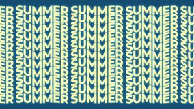 Bold repeating "SUMMER" text in yellow with wavy alignment creates a vibrant, retro-inspired pattern on a deep blue background, evoking energy and seasonal vibes - Powered by Shutterstock - Get 15% off with code: PIKWIZARD15