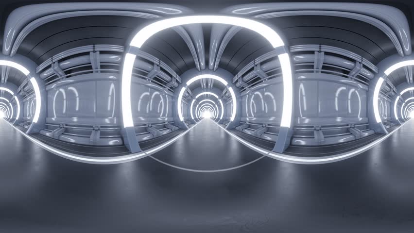Futuristic Sci-Fi Corridor with Glowing Lights vr 360 looping animation. 3D Illustration - Powered by Shutterstock - Get 15% off with code: PIKWIZARD15