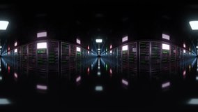 Futuristic Server Room with Glowing Lights 360 vr 4k 60fps looping animation. 3D Illustration - Powered by Shutterstock - Get 15% off with code: PIKWIZARD15