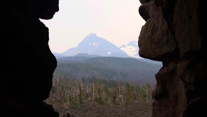 Mountain View Through Stone Arch