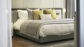 Modern Minimalist Bedroom Interior: Neutral Tones, Elegant Decor, and Cozy Design for Home Styling Concepts - Powered by Shutterstock - Get 15% off with code: PIKWIZARD15