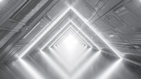 Futuristic Metallic Corridor with Bright Lights 4k 60fps looping animation. 3D Illustration - Powered by Shutterstock - Get 15% off with code: PIKWIZARD15