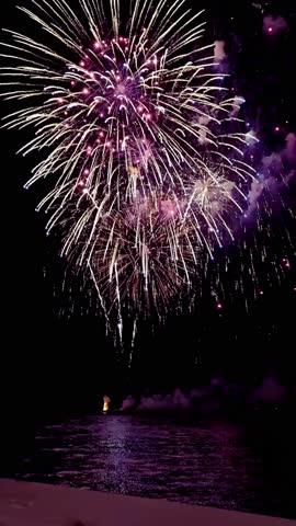 Big beautiful colorful festive fireworks Chinese new year