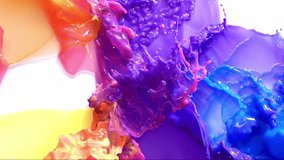 A stunning, colorful fluid mix of vibrant pink, orange, purple, and blue splashes together, creating beautiful abstract art - Powered by Shutterstock - Get 15% off with code: PIKWIZARD15