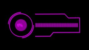 Futuristic Neon Pink Loading Bar Circular Progress Indicator 50 Percent Complete Digital Interface Animation - Powered by Shutterstock - Get 15% off with code: PIKWIZARD15