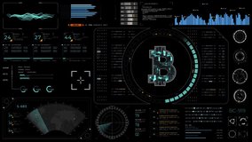 Motion graphic of Blue digital money logo with head up display panel and futuristic technology abstract background crypto currency finance and digital money alpha channel included video concepts - Powered by Shutterstock - Get 15% off with code: PIKWIZARD15