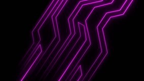 Abstract Neon Purple Geometric Lines Flowing on Black Background Futuristic Digital Circuit Board Pattern Technology Concept Animation - Powered by Shutterstock - Get 15% off with code: PIKWIZARD15