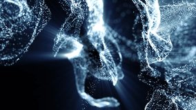  Dynamic abstract background with glowing blue particles forming digital waves and futuristic connections. Flowing motion of dots and light beams creates a sci-fi and technology-inspired design. - Powered by Shutterstock - Get 15% off with code: PIKWIZARD15