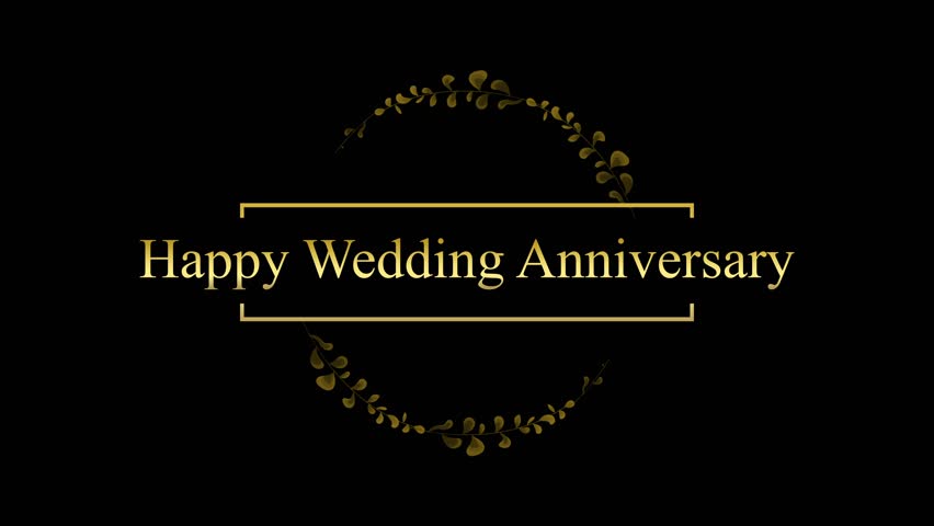Happy Wedding Anniversary Floral Ornament Animation 4k, Elegant Title Design, Elegant Wedding Anniversary Title Animation with Flowers and Ornaments, Wedding Anniversary Celebration Title Animation