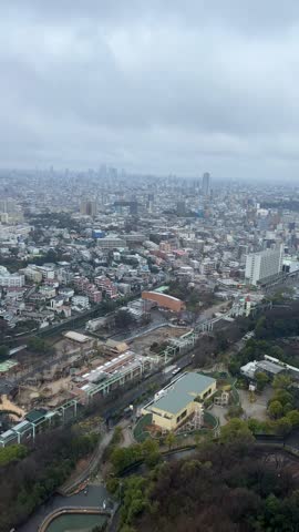 City view of Nagoya from above. Video is taken from Higashiyama Sky Tower