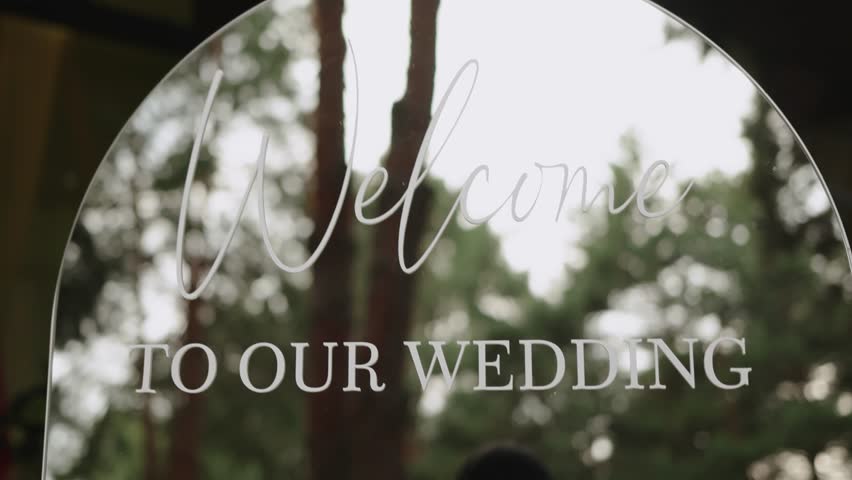 A mirrored wedding invitation, a wedding greeting that embodies the essence of love and celebration in a beautiful setting. Welcome to our wedding.