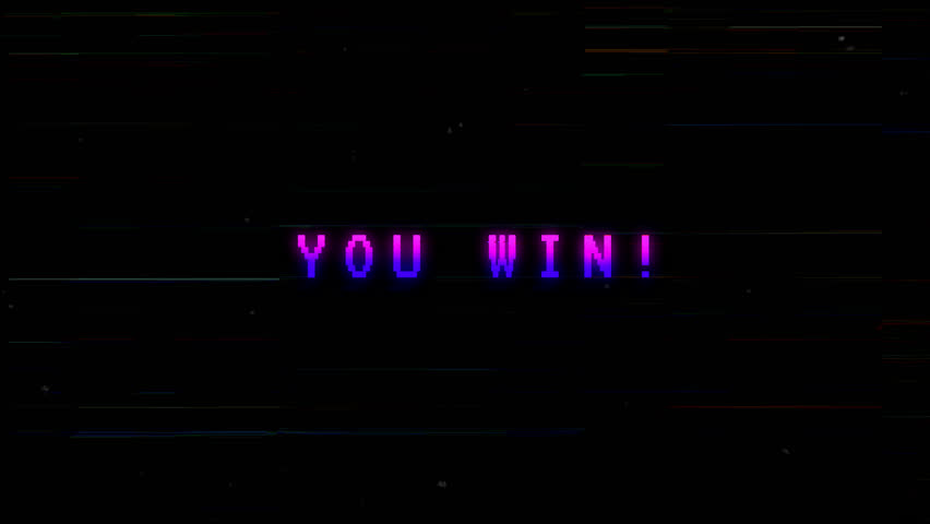 You win pixel text animation with dynamic glitch distortion effect isolated on black background.Cyberpunk Gaming Style. - Powered by Shutterstock - Get 15% off with code: PIKWIZARD15