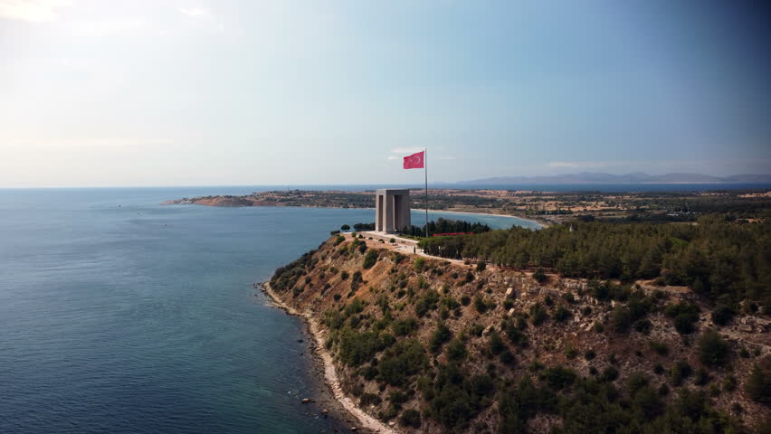 The Canakkale Martyrs Memorial is a war memorial commemorating the service of about Turkish soldiers who participated at the Battle of Gallipoli.