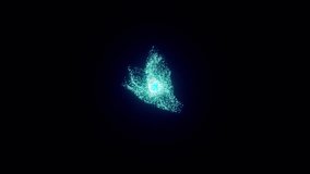 A futuristic animation of glowing blue-green particles forming abstract shapes with flowing energy waves. Perfect for sci-fi intros, tech backgrounds, music visuals, digital art, and motion graphics. - Powered by Shutterstock - Get 15% off with code: PIKWIZARD15