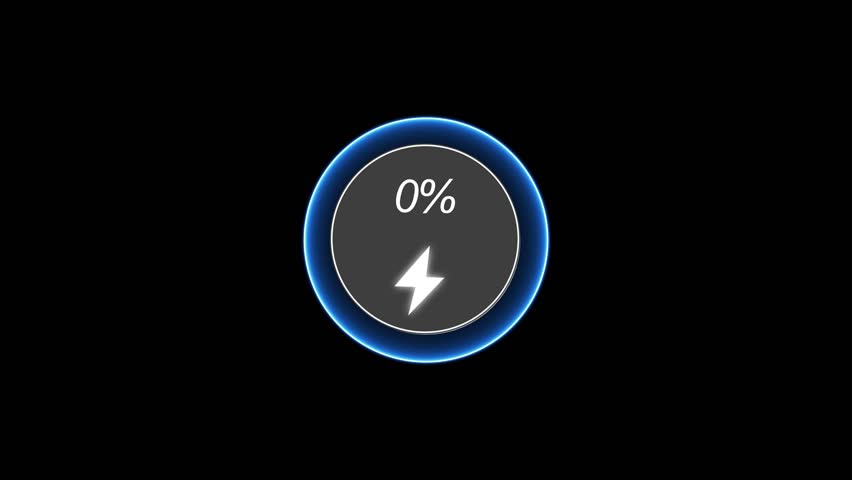 Loading screen at 75%, screen cell phone display while charging battery 75%. Electric Charging Indicating the Progress of the Charging icon animation. battery charging icon animation video