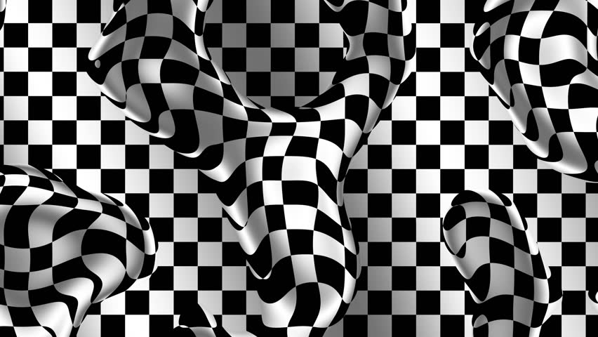 Abstract Waving black lines on white Background. Looping 4k animation of an abstract fractal digital lines background