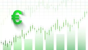 Euro, EUR, € global currencies, upward arrows, forex candlestick charts, futuristic economic graphics highlight currency appreciation, investment growth, and strong European market performance. - Powered by Shutterstock - Get 15% off with code: PIKWIZARD15