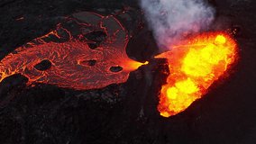 Lava River, Dramatic Volcanic Eruption, Magma River in Iceland - Powered by Shutterstock - Get 15% off with code: PIKWIZARD15