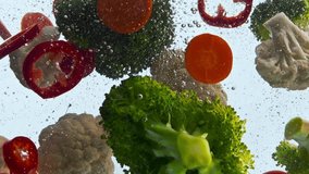 Fresh vegetables underwater in bubbles healthy eating concept - Powered by Shutterstock - Get 15% off with code: PIKWIZARD15