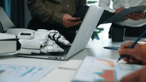 A futuristic workspace where an AI assistant supports a business team in market research and data-driven decision-making, showcasing smart technology integration. Noogenesis AI - Powered by Shutterstock - Get 15% off with code: PIKWIZARD15