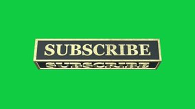 Subscribe - animated 3D button. Green chromakey. 3D looping animation.	 - Powered by Shutterstock - Get 15% off with code: PIKWIZARD15