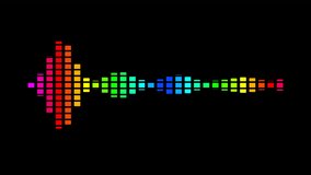 Audio spectrum waveform animation, Audio music timeline bar moving on track with alpha channel, audio frequency sound waves equalizer spectrum, Sound visualization.	 - Powered by Shutterstock - Get 15% off with code: PIKWIZARD15