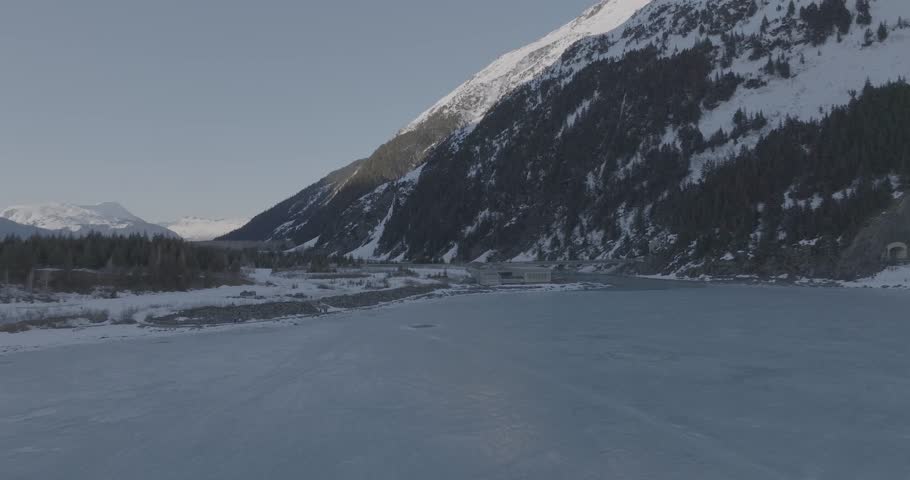 Portage Lake Frozen Alaska USA 