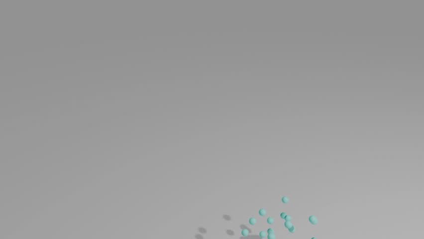 Blue 3D Spheres Cascade Animation - Abstract Flowing Particle Stream Loop